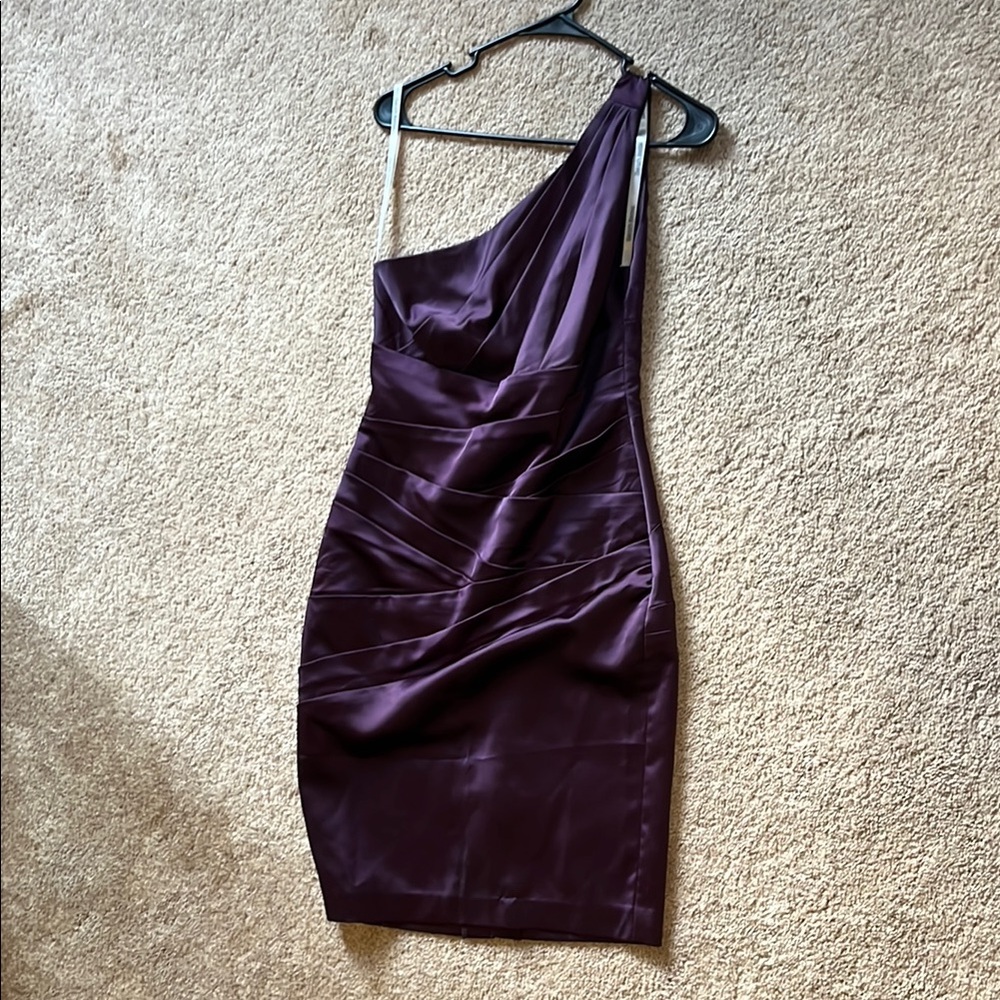 Elegant One-Shoulder Purple Dress